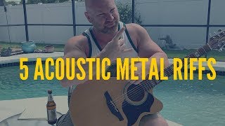 5 Acoustic Metal Riffs guitar practice guide [upl. by Sewoll885]