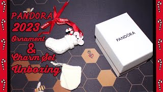 Pandora 2023 Ornament amp Charm Set Unboxing [upl. by Shiekh]