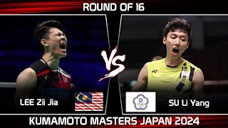 LEE Zii Jia MAS vs SU Li Yang TPE  Kumamoto Masters Japan 2024 Badminton [upl. by Winchell]