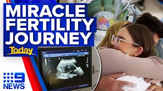 Australias first uterus transplant recipient pregnant months after procedure  9 News Australia [upl. by Qiratla]