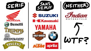 Serif vs Sans vs a Third Category  Motorcycle Wordmarks Explained [upl. by Auhel587]