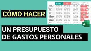 Cómo hacer un presupuesto de gastos personales en Excel [upl. by Shornick]