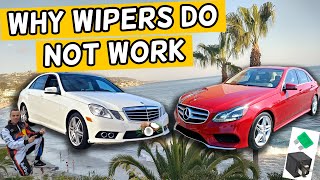 WHY WINDSHIELD WIPERS DO NOT WORK MERCEDES W212 E CLASS E350 E400 E250 E200 E220 E250 CDI BLUETEC [upl. by Nuahsed]