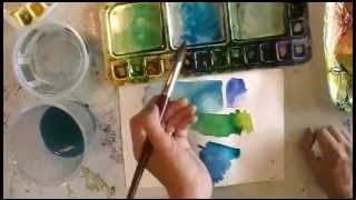 Creating Dynamic Watercolors Using Phthalo Blue [upl. by Jordison282]