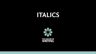 Using Italics In Your Writing [upl. by Kohsa187]