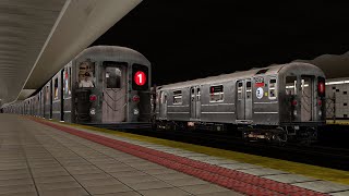 OpenBVE RP Multiplayer NYC Subway R62A 1 to South Ferry [upl. by Gittel181]