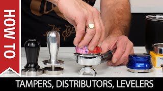 How To Espresso Tampers Distributors Levelers [upl. by Einnalem]