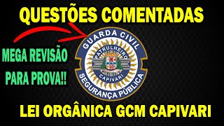 QUESTÃ•ES LEI ORGÃ‚NICA GCM CAPIVARI  REVISÃƒO GCM CAPIVARI [upl. by Hasina]