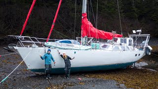 Beaching our 45 ft Boat 1st Time Ever Great Idea [upl. by Neysa276]