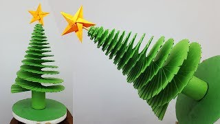 3D Paper Christmas Tree  How to Make Paper Xmas Tree  DIY Christmas Crafts [upl. by Sigler]