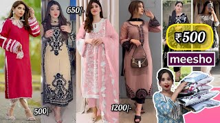 HUGE Trendy PAKISTANI Stitched Suit From MEESHO😍  Starting at ₹500  Meesho Pakistani Suits Haul [upl. by Sabella]