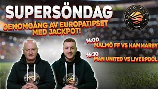 Jackpot på Europatipset  Supersöndag LIVE [upl. by Lundgren]