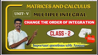 Change the order of integration  Class II  Multiple Integrals Engineering Mathematics 1 [upl. by Atteloc952]