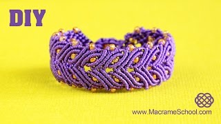 Laurel Leaf Bracelet Tutorial  Macrame School [upl. by Larrad]