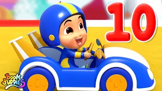 Ten Little Racing Cars Fun Nursery Rhymes And Baby Songs [upl. by Kati]