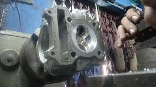 yamaha mio cylinder head refacing amp rechamber [upl. by Drahsir]