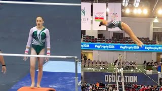 Kaylia Nemour ALG 🇩🇿 🇫🇷  🥇 HUGE 15433 Bars Routine Judges Angle  Baku World Cup 2024 [upl. by Manuel]