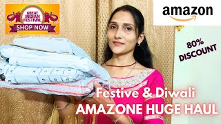 Jewellery Makeup Cloths Bed Sheet Amazone Huge Haul ❤️ Big Festive Sale [upl. by Odnala607]