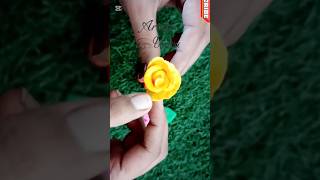 How To Make a Beautiful Shaded Rose Flower With Clay artisticurwa youtubeshorts flowercraft [upl. by Scevour835]