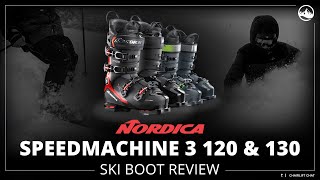 2023 Nordica Speedmachine 3 120 amp 130 Ski Boot Long Review with SkiEssentialscom [upl. by Rebna124]