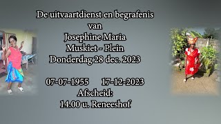 De uitvaartdienst en begrafenis van Josephine Maria Muskiet  Plein Donderdag 28 dec 2023 [upl. by Gaut]