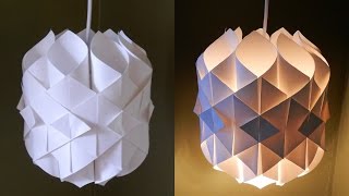 DIY paper lamplantern Cathedral light  how to make a pendant light out of paper  EzyCraft [upl. by Rebmik]