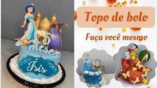 COMO FAZER TOPO DE BOLO PELO CELULAR NO APP CANVA  ANIVERSÁRIO MESVERSÁRIO CHÁ REVELAÇÃO [upl. by Enaerb]