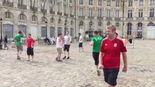 EURO 2016 Ireland v Wales 5aside in Bordeaux  the Irish take the lead [upl. by Rashida]