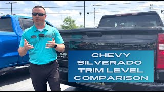 Chevy Silverado Trim Level Comparison  WT Custom LT RST LT Trail Boss amp LTZ [upl. by Knut]