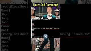 Linux sed command  Linux Unix shorts [upl. by Anirahtak]