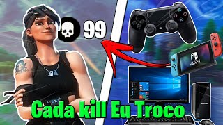 Cada kill Eu Troco De Console No FortniteDesafio Impossivel [upl. by Trab]