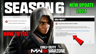 How To Fix COD Warzone amp Modern Warfare 3 Season 6 GameShipexe error and DirectX crashing [upl. by Mcnamara]