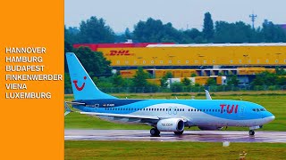 4K Planespotting  Hannover Hamburg Finkenwerder Budapest Vienna Luxembourg Airports [upl. by Elocon]