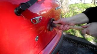 Dent repair on a car with plunger drain success [upl. by Droffig]