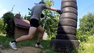 Freestanding Tire Punching Bag How to make [upl. by Atsyrk118]