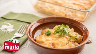 Bacalao gratinado  Versión receta portuguesa Bacalhau com natas [upl. by Necila]