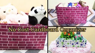 How To Make Organiser With Cardboard Box [upl. by Araid]