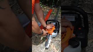 Como funcionar un podador STIHL HS 45 [upl. by Loydie476]