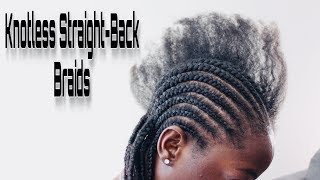 How To Knotless Straight Back Braids DIY [upl. by Ellynad994]