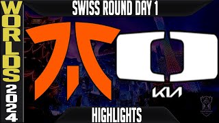 FNC vs DK Highlights  LoL Worlds 2024 Swiss Stage Day 1  Fnatic vs Damwon KIA [upl. by Alexio982]