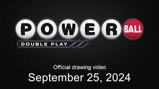 Powerball Double Play drawing for September 25 2024 [upl. by Enillebyam]