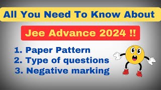 JEE Advanced 2024 Pattern Type of Questions amp Negative Marking  Explained [upl. by Narmak]