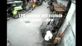 LPG cylinder explosion  improper handling [upl. by Taffy]