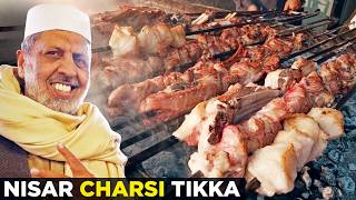 Nisar Charsi Tikka  Namak Mandi Peshawar  Best Mutton Karhai Namkeen Gosht Pakistani Street Food [upl. by Almita]