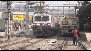 With Terrific Tracksounds Bandra Gandhidham Superfast Express Overtakes Dahanu Road Local At Boisar [upl. by Lezti]