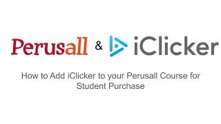 Displaying iClicker Purchase Option in Your Perusall Course [upl. by Doi]