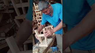 Assembly process of wood stool legs [upl. by Bucky]