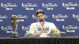 Dirk Nowitzki Post Game Press Conference Interview  Game 6 NBA Finals 2011 [upl. by Urbanna806]