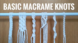 BASIC MACRAME KNOTS BEGINNER TUTORIAL [upl. by Hara217]