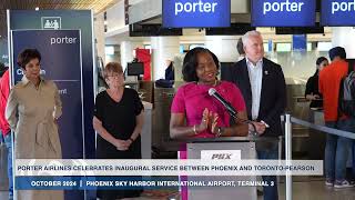 Porter Airlines celebrates inaugural service between Phoenix and Toronto Pearson [upl. by Orual150]